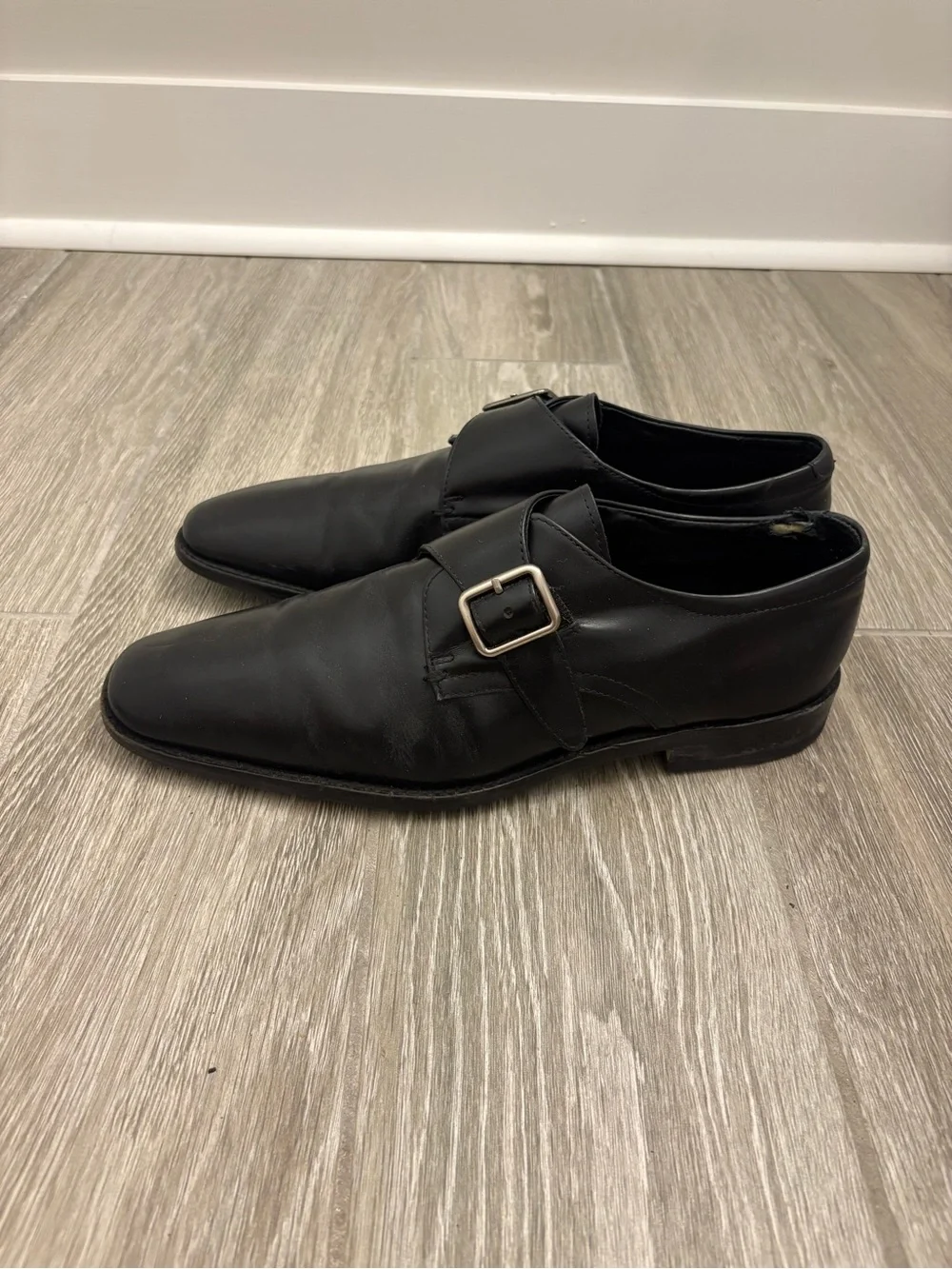 Banana Republic Black Leather Single Monk Strap Men’s Dress Shoes
